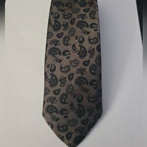 VTG Brow Blue Black Paisley Creation Martino Milano Art Deco Mad Men Tie